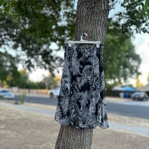 Elegant Black and Gray A-Line Skirt